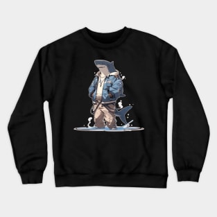 Anime Great White Shark Lifeguard Crewneck Sweatshirt